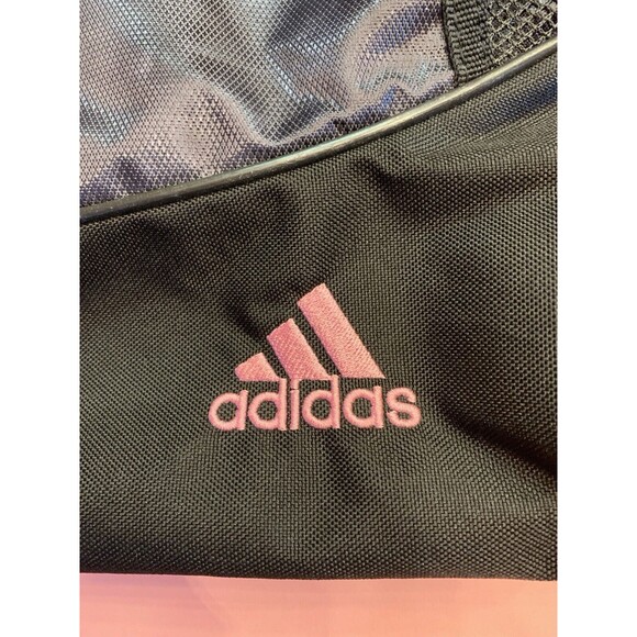 Adidas Limited Edition Three Stripe Backpack Drawstring Tote Pink/Blk Logo Hike - Picture 2 of 11
